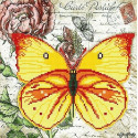 Бабочка 7 Ткань с рисунком для вышивки бисером Божья коровка
