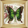 Вариант оформления в рамке Бабочка 8 Ткань с рисунком для вышивки бисером Божья коровка 0148