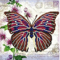 Бабочка 9 Ткань с рисунком для вышивки бисером Божья коровка