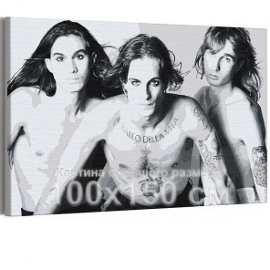  Maneskin / Дамиано, Итан и Томас черно-белая 100х150 см Раскраска картина по номерам на холсте AAAA-RS200-100x150