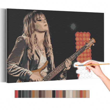  Maneskin / Виктория с гитарой Раскраска картина по номерам на холсте AAAA-RS317