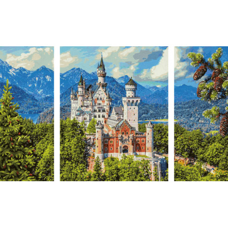  Замок Нойшванштайн Триптих картина по номерам Schipper (Германия) 9260837