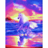  Белый конь на море Алмазная вышивка мозаика на подрамнике на подрамнике WB11802