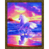Вариант оформления в рамке Белый конь на море Алмазная вышивка мозаика на подрамнике на подрамнике WB11802