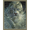 Белый тигр Алмазная вышивка мозаика с нанесенной рамкой Molly KM0902