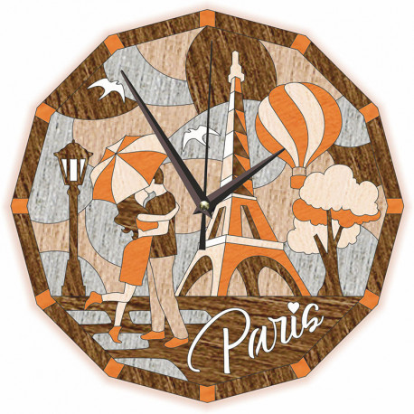  Часы Прогулки по Парижу Набор для творчества Котеин KD0214