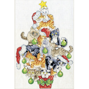 Рождественская елка из кошек Набор для вышивания Design works 3419
