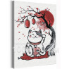  Манэки нэко / Кошка манеки талисман удачи 100х150 см Раскраска картина по номерам на холсте AAAA-RS303-100x150