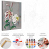Внешний вид раскрашенной картины и схема Лилии / Японские цвета Кудзумасы Огавы Раскраска картина по номерам на холсте AAAA-RS2