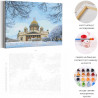 Пример картины и схема Исаакиевский собор зима / Санкт-Петербург Раскраска картина по номерам на холсте AAAA-RS248