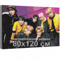 Bangtan Boys на ярком фоне / BTS Корейская K-POP группа 80х120 см Раскраска картина по номерам на холсте