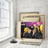 Пример в интерьере Bangtan Boys на ярком фоне / BTS Корейская K-POP группа 80х120 см Раскраска картина по номерам на холсте AAA