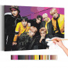  Bangtan Boys на ярком фоне / BTS Корейская K-POP группа Раскраска картина по номерам на холсте AAAA-RS339