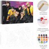 Пример картины и схема Bangtan Boys на ярком фоне / BTS Корейская K-POP группа Раскраска картина по номерам на холсте AAAA-RS33