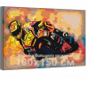  Мотоцикл / Скорость 100х150 см Раскраска картина по номерам на холсте с неоновой краской AAAA-RS193-100x150