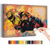  Мотоцикл / Скорость Раскраска картина по номерам на холсте с неоновой краской AAAA-RS193