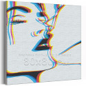  Поцелуй / Пара 80х80 см Раскраска картина по номерам на холсте с неоновой краской AAAA-RS313-80x80