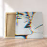 Пример в интерьере Поцелуй / Пара 80х80 см Раскраска картина по номерам на холсте с неоновой краской AAAA-RS313-80x80