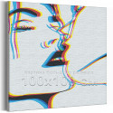  Поцелуй / Пара 100х100 см Раскраска картина по номерам на холсте с неоновой краской AAAA-RS313-100x100