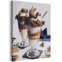  Десерт для двоих / Завтрак в кафе 60х80 см Раскраска картина по номерам на холсте AAAA-RS146-60x80