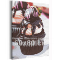  Шоколадный кекс с клубникой / Десерт / Сладости 60х80 см Раскраска картина по номерам на холсте AAAA-RS147-60x80
