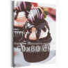  Шоколадный кекс с клубникой / Десерт / Сладости 60х80 см Раскраска картина по номерам на холсте AAAA-RS147-60x80