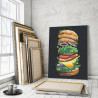 Пример в интерьере Бургер / Еда / Завтрак 75х100 см Раскраска картина по номерам на холсте с неоновой краской AAAA-RS151-75x100