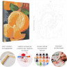 Пример картины и схема Яркий мандарин / Еда / Натюрморт Раскраска картина по номерам на холсте AAAA-RS150