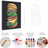 Пример картины и схема Бургер / Еда / Завтрак Раскраска картина по номерам на холсте с неоновой краской AAAA-RS151