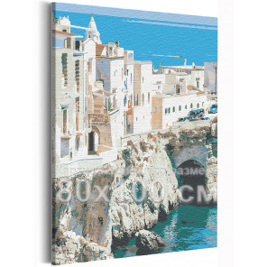 Пример в интерьере Берег Италии / Вилла на море 80х100 см Раскраска картина по номерам на холсте AAAA-RS218-80x100