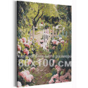  Прогулка в саду / Природа / Цветы 80х100 см Раскраска картина по номерам на холсте AAAA-RS223-80x100