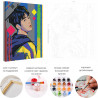 Пример картины и схема Bangtan Boys / BTS Корейская K-POP группа Раскраска картина по номерам на холсте с неоновой краской AAA
