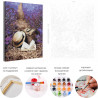 Пример картины и схема Прогулка с книгой / Лаванда / Цветы Раскраска картина по номерам на холсте с неоновой краской AAAA-RS216