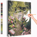  Прогулка в саду / Природа / Цветы Раскраска картина по номерам на холсте AAAA-RS223