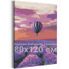 Воздушный шар и поле лаванды / Полет 80х120 см Раскраска картина по номерам на холсте с неоновой краской AAAA-RS205-80x120