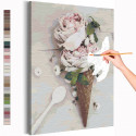 Розы мороженое / Цветы Раскраска картина по номерам на холсте