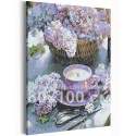  Сирень и чашка кофе / Цветы 80х100 см Раскраска картина по номерам на холсте AAAA-RS225-80x100