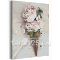  Розы мороженое / Цветы 100х125 см Раскраска картина по номерам на холсте AAAA-RS227-100x125