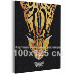  Кот и бабочка / Животные 100х125 см Раскраска картина по номерам на холсте с металлической краской AAAA-RS281-100x125