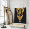 Пример в интерьере Кот и бабочка / Животные 100х125 см Раскраска картина по номерам на холсте с металлической краской AAAA-RS28