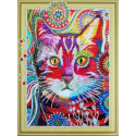 Кот в одуванчиках Алмазная мозаика фигурными стразами Color Kit