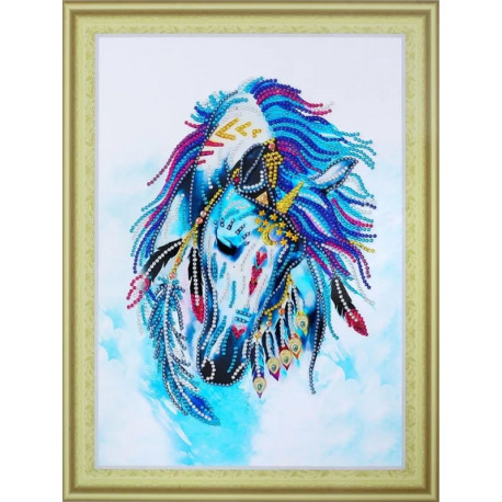  Белая лошадь Алмазная картина фигурными стразами Color Kit FM015