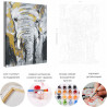 Пример картины и схема Серый слон / Животные Раскраска картина по номерам на холсте с металлической краской AAAA-RS289
