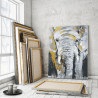 Пример в интерьере Серый слон / Животные 100х150 см Раскраска картина по номерам на холсте с металлической краской AAAA-RS289-1