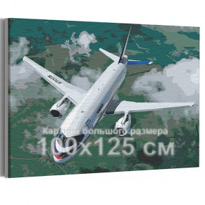 Пример в интерьере Самолет над лесом / Полет 100х125 см Раскраска картина по номерам на холсте AAAA-RS066-100x125