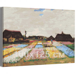 Пример в интерьере Цветники в Голландии Винсент Ван Гог / Известные картины 100х125 см Раскраска картина по номерам на холсте A
