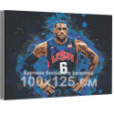 Леброн Джеймс Баскетбол 100х125 см Раскраска картина по номерам на холсте с неоновой краской