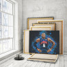 Пример в интерьере Леброн Джеймс Баскетбол 100х125 см Раскраска картина по номерам на холсте с неоновой краской AAAA-RS178-100x