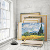 Пример в интерьере Пшеничное поле с кипарисом Винсент Ван Гог / Известные картины Раскраска картина по номерам на холсте AAAA-R