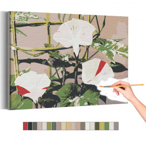  Японский вьюнок / Цветы Раскраска картина по номерам на холсте AAAA-RS228